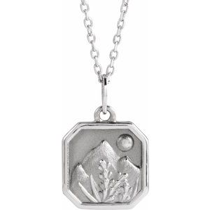 Sterling Silver Mountain 16-18 Necklace