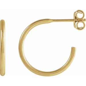 14K Yellow Gold-Filled 15 mm Hoop Earrings