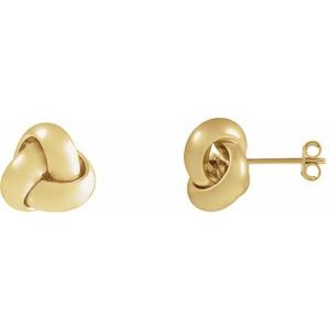 14K Yellow 10 mm Knot Earrings