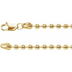 14K Yellow Gold-Filled 3 mm Hollow Bead 20" Chain