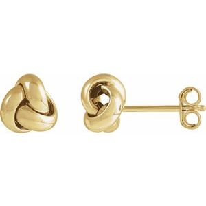 14K Yellow 6 mm Knot Earrings