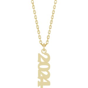 14K Yellow Petite 2024 18 Necklace