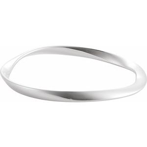 Sterling Silver Wavy Bangle 7 1/2" Bracelet