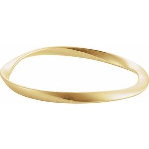 14K Yellow Wavy Bangle 7 1/2 Bracelet