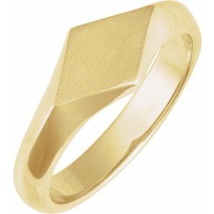 14K Yellow Geometric Signet Ring