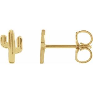 14K Yellow Cactus Earrings