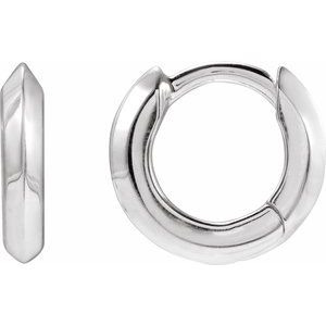 Sterling Silver Knife-Edge Hinge 10 mm Hoop Earring
