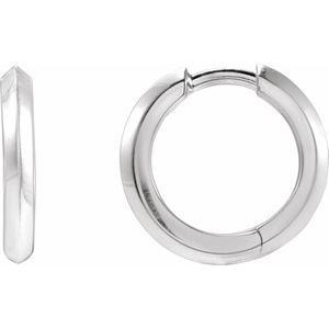 Sterling Silver Knife-Edge Hinge 15 mm Hoop Earring