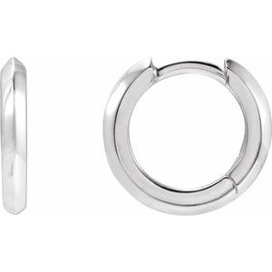 Sterling Silver Knife-Edge Hinge 12.5 mm Hoop Earring