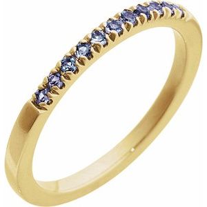 14K Yellow Natural Alexandrite Stackable Ring