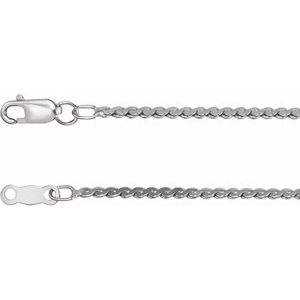 Sterling Silver 1.7 mm Serpentine 16" Chain