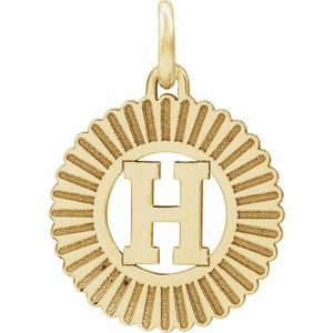 14K Yellow Initial H Pendant