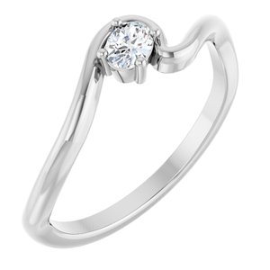 14K White 1/6 CT Lab-Grown Diamond  Ring