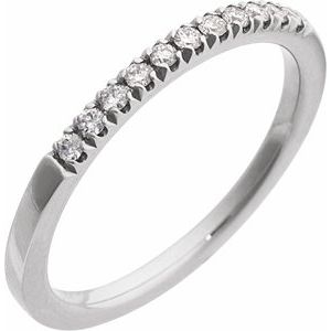 14K White 1/6 CTW Natural Diamond Stackable Ring