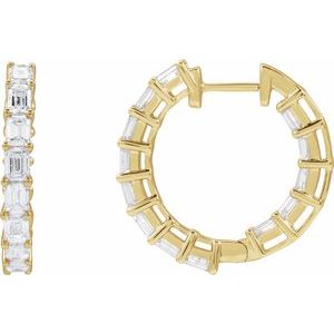 14K Yellow 3 CTW Natural Diamond Inside-Outside 21.2 mm Hoop Earrings