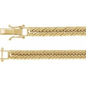 18K Yellow 6.2 mm Diamond-Cut Curb 20" Chain