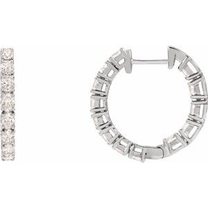 14K White 2 5/8 CTW Lab-Grown Diamond Inside-Outside 20.6 mm Hoop Earrings
