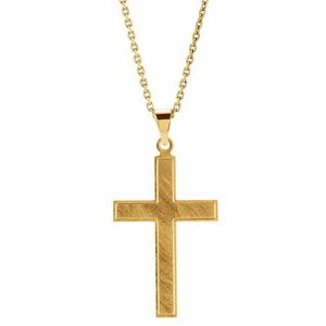 14K Yellow 28x18 mm Cross 18" Necklace