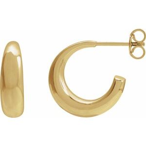 14K Yellow 14.4 mm Hoop Earrings