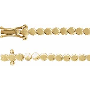 14K Yellow Geometric Line 7 Bracelet