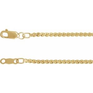 14K Yellow Gold-Filled 1.7 mm Serpentine 7-16-18-20 Chain