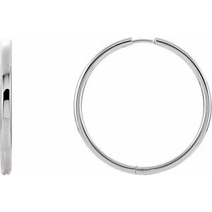 Sterling Silver 29 mm Hinged Hoop Earrings