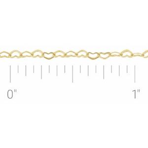 14K Yellow 1.9 mm Heart Chain by the Inch