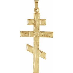 14K Yellow 32x18 mm Orthodox Cross Pendant