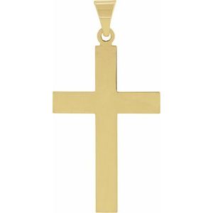 14K Yellow 28 x 18 mm Cross Pendant