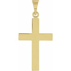 14K Yellow 18 x 12 mm Cross Pendant