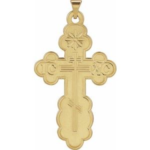 14K Yellow 40x26 mm Orthodox Cross Pendant