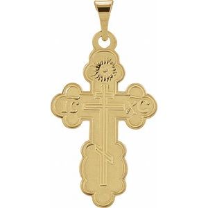14K Yellow 19x13 mm Orthodox Cross Pendant