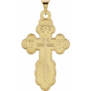 14K Yellow 26x17 mm Orthodox Cross Pendant