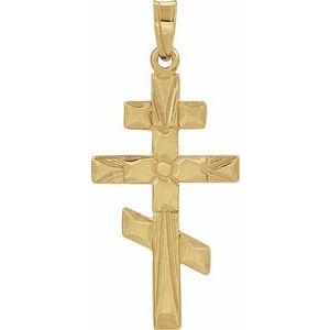 14K Yellow 26x15 mm Orthodox Cross Pendant