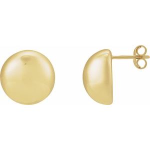 14K Yellow 18 mm Electroform Domed Earrings
