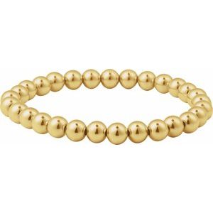 14K Yellow Gold-Filled 6 mm Elastic Bead 6 1/2 Bracelet