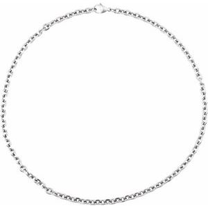 Titanium 5.5 mm Diamond-Cut Cable 18" Chain