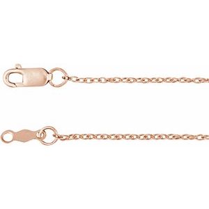 10K Rose 1.25 mm Rope 20 Chain