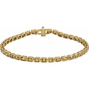 14K Yellow Natural Citrine Line 7 Bracelet
