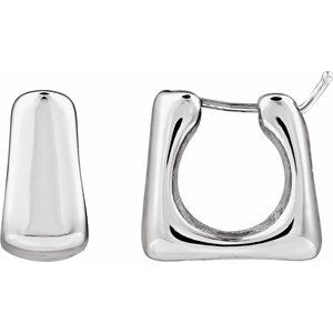 Sterling Silver Electroform Square 16.7 mm Hoop Earrings