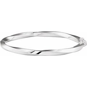Sterling Silver Hinged Twisted 7 Bangle Bracelet