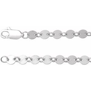Sterling Silver 4 mm Mirror 16" Chain