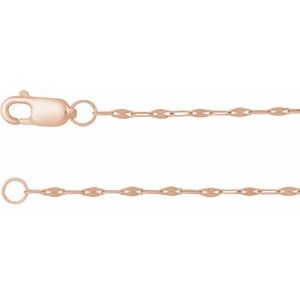 14K Rose 1.5 mm Keyhole 16 Chain