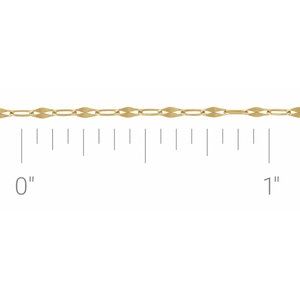 14K Yellow 1.5 mm Keyhole Chain by the Inch