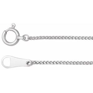 Platinum 1 mm Curb 7" Chain