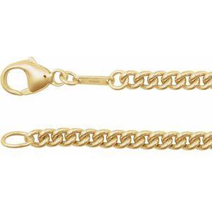 14K Yellow 3.4 mm Curb 24" Chain