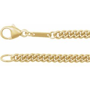 14K Yellow 2.9 mm Curb 18 Chain
