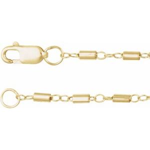 14K Yellow 1.7 mm Satellite Bar Cable 20" Chain