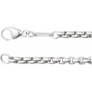 Sterling Silver 2.6 mm Rounded Box 24 Chain