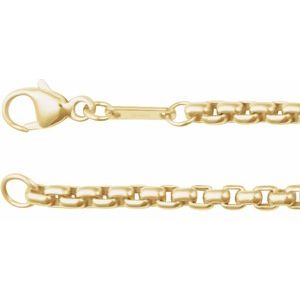 14K Yellow 2.6 mm Rounded Box 8 Chain